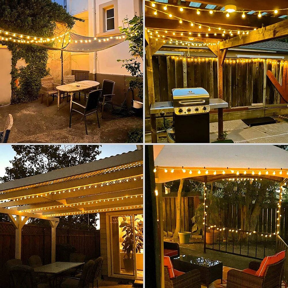 Lepro Lichterkette Kugeln 13M 100 LEDs, Partybeleuchtung Außen 8 Modi, ideale Strom Weihnachtsbeleuchtung für Innen Outdoor Balkon Garten Hochzeit Party Weihnachten Deko, Warmweiß Partylichterkette