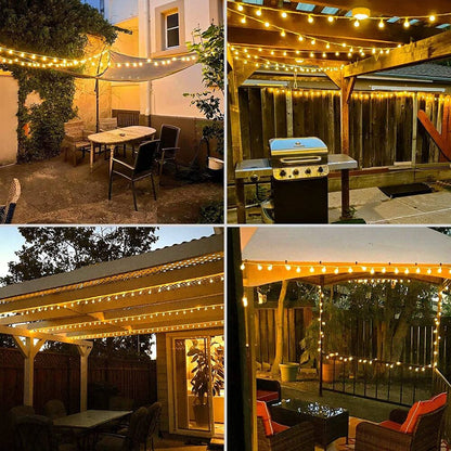 Lepro Lichterkette Kugeln 13M 100 LEDs, Partybeleuchtung Außen 8 Modi, ideale Strom Weihnachtsbeleuchtung für Innen Outdoor Balkon Garten Hochzeit Party Weihnachten Deko, Warmweiß Partylichterkette