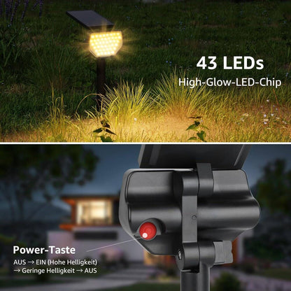 Lepro Solarlampen für Außen Garten, IP65 Solarleuchten mit Drehbaren Solar Panel, 2-in-1 Solar Strahler Außen mit 2 Beleuchtungsmodi, Solar Wegeleuchten für Gärten, Eingang, Garage, 4 Stück Warmweiß