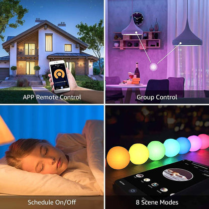 Lepro Smarte Glühbirnen E27, Smart WiFi LED-Lampe, 9W 806 LM WLAN Dimmbar Birne, Mehrfarbige, App Steuern Kompatibel mit Alexa Echo, Google Home, Warm-/Kaltesweiß licht (nur 2,4 GHz)
