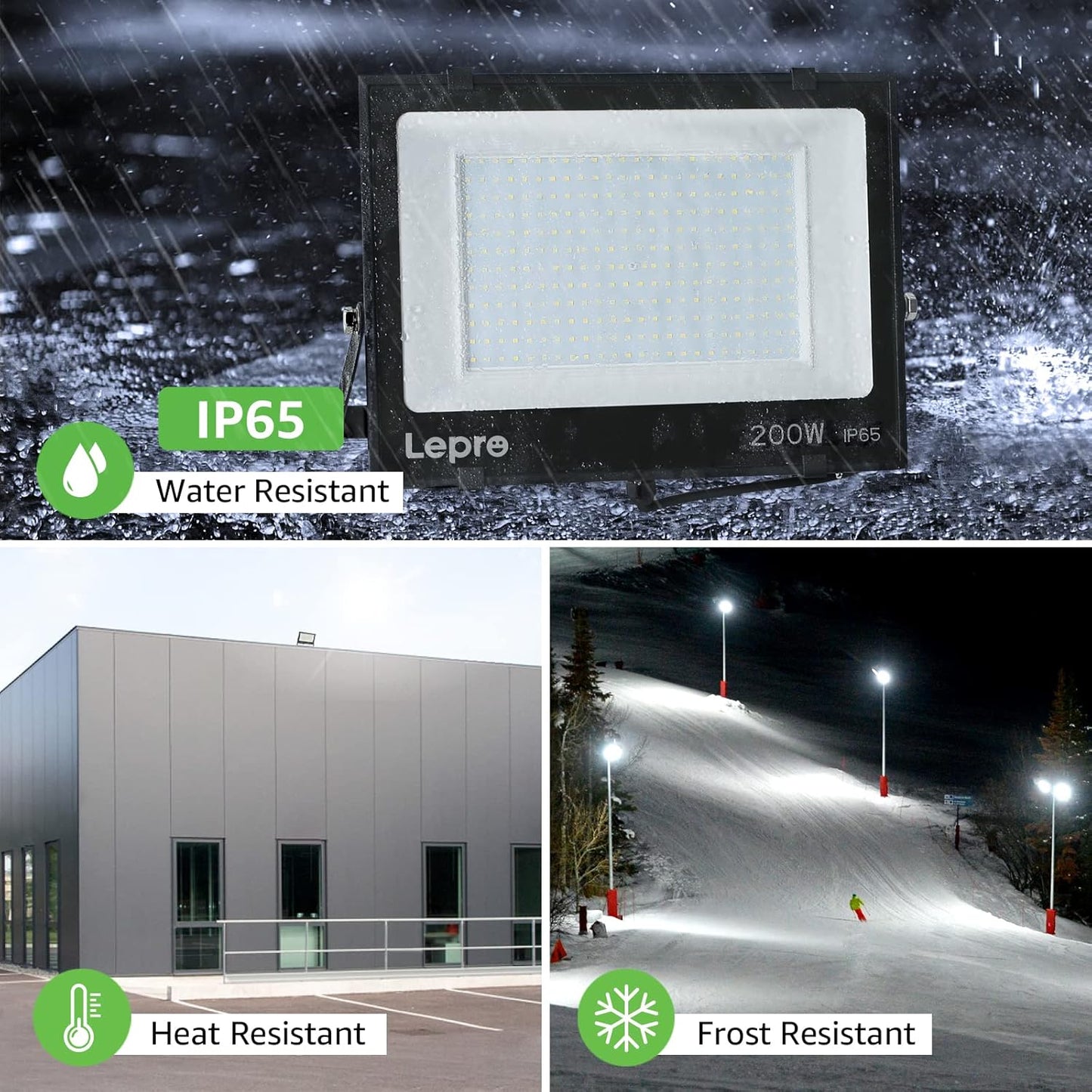LED Strahler Außen, 200W LED Fluter Superhell Außenstrahler 24000LM, IP65 Wasserdicht 6500K Scheinwerfer Flutlicht mit 2835 SMD LEDs, Außenlampe für Garten, Innenhöfe, Garage, Hotel, Sportplatz