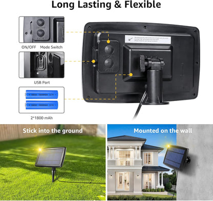 LE Solar Lichterkette Glühbirnen Aussen, 7.62M 25 LEDs G40 Außen Beleuchtung, USB wiederaufladbar, 4 Modus Solarlichterkette für Garten, Hochzeit, Balkon, Haus, Weihnachten Deko, Warmweiß