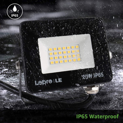 Lepro LED Strahler Außen 20W, LED Fluter  Superhell 1700LM, LED Außenstrahler 5000K Kaltweiß IP65 Wasserfest Aussenstrahler, Aussenlampe für Hinterhof, Auffahrt, Türen, Garage, Flur, Garten [Energieklasse F]