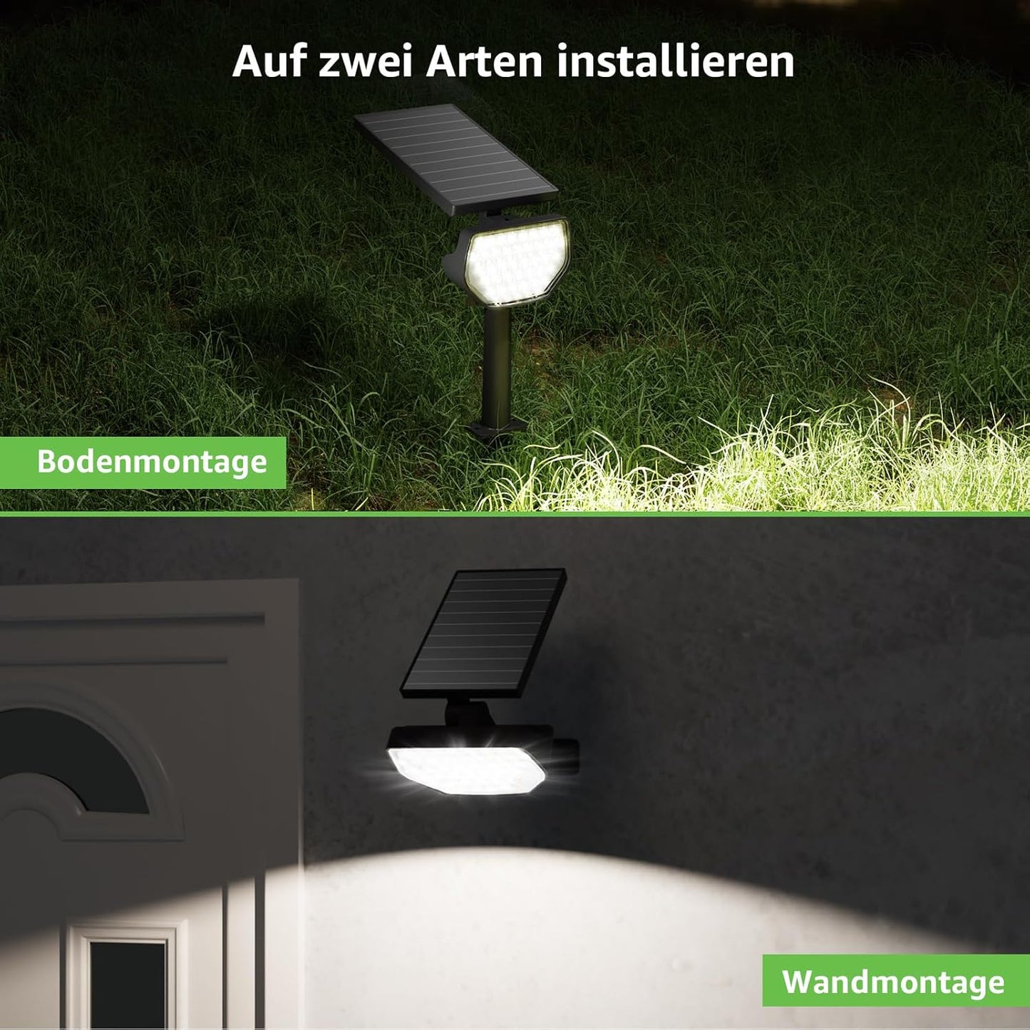 Lepro Solarlampen für Außen Garten, IP65 Solarleuchten mit Drehbaren Solar Panel, 2-in-1 Solar Strahler Außen mit 2 Beleuchtungsmodi, Solar Wegeleuchten für Gärten, Eingang, Garage, 4 Stück Warmweiß