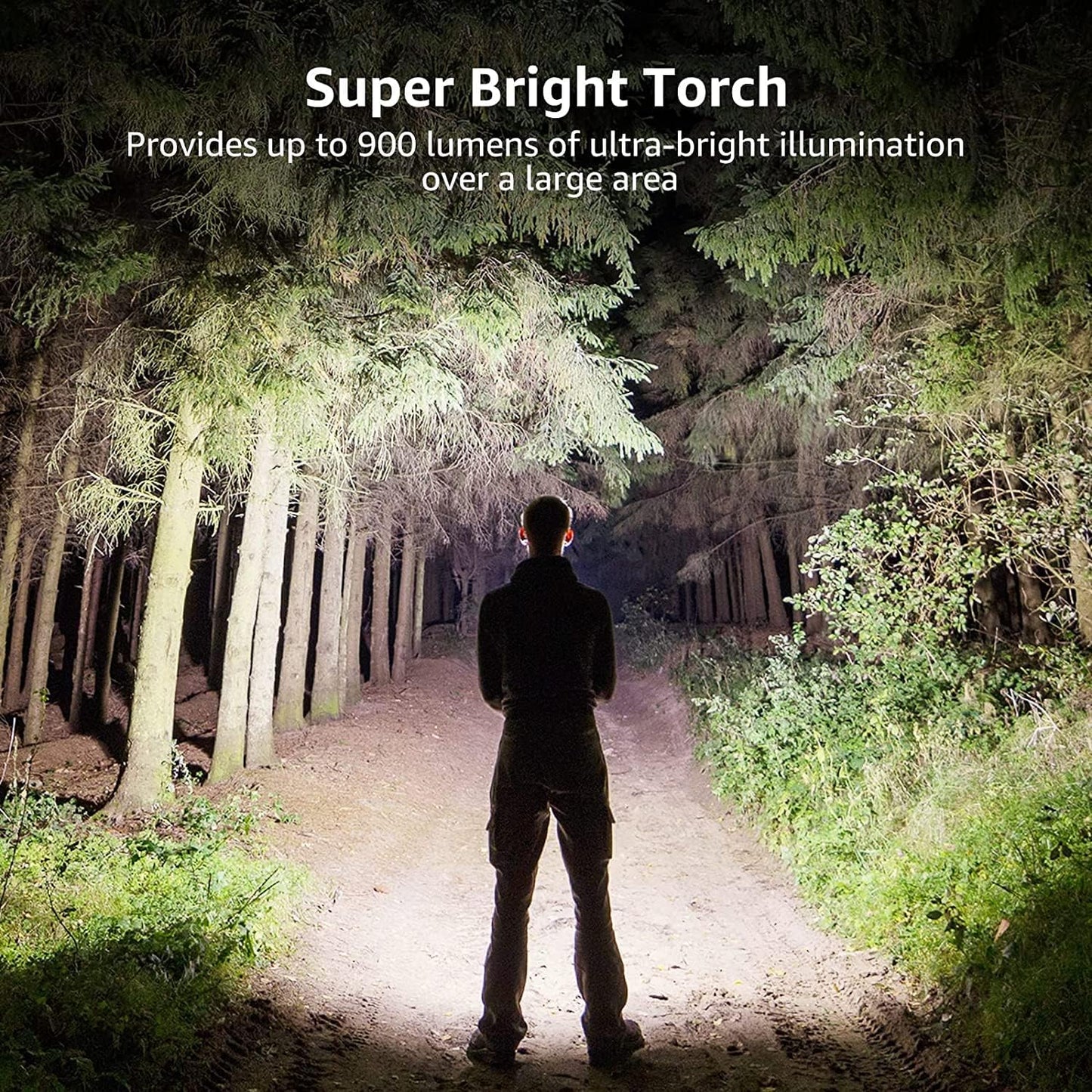 Lepro LED Taschenlampe Extrem Hell, OSRAM LE3000 P9 Batteriebetriebene Taschemlampen, IPX4 Wasserdicht Zoombare Handlampe mit 5 Modi, für Camping, Outdoor, Wandern, 4 AA Batterien(nicht enthalten)