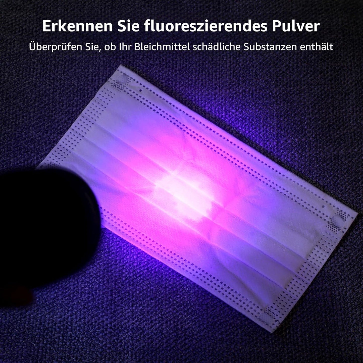 LE LED UV Schwarzlicht Taschenlampe mit 9 LEDs, mini UV Lampe Ultraviolettes Licht mit 395nm für Geocaching, Heimtierurindetektoren, Haustiere Urin-Detektor usw. Inklusive 3 AAA Batterien