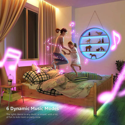 Lepro LED MagicColor Strip 20M(2x10M), 600 LEDs Streifen Lichterkette, Musik Band mit Fernbedienung, Lichtband Wasserdicht IP65 für Weihnachten