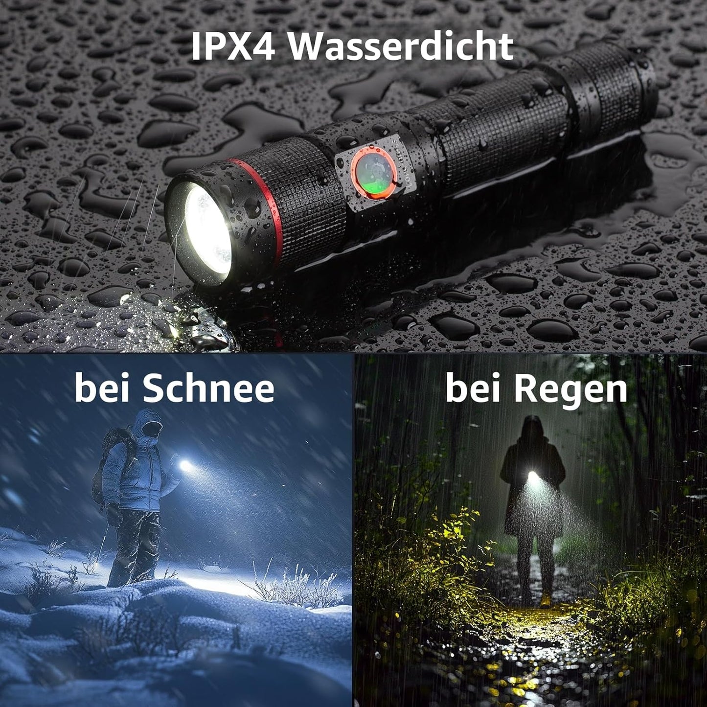 Lepro Taschenlampe LED Aufladbar, USB A-C Klein Taschenlampe Extrem Hell, 5 Lichtmodi, IPX4 Wasserdicht, Zoombare Flashlight f¨¹r Kinder, Camping, Wandern, Notf?lle