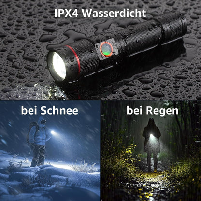 Lepro Taschenlampe LED Aufladbar, USB A-C Klein Taschenlampe Extrem Hell, 5 Lichtmodi, IPX4 Wasserdicht, Zoombare Flashlight f¨¹r Kinder, Camping, Wandern, Notf?lle