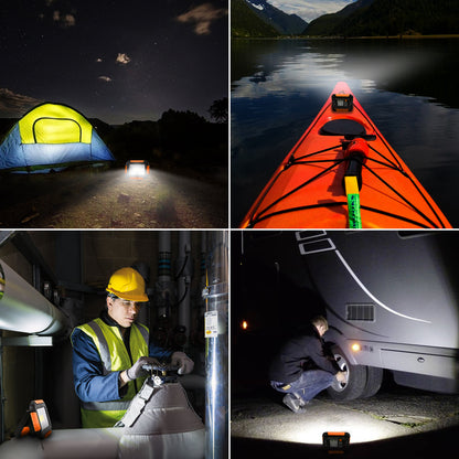 LE Campinglampe Wiederaufladbare Arbeitsleuchte Dimmbar 1000lm, Orange | 10W superhell Baustrahler mit 4400mAh Powerbank, Dimmbar, mit 3 Lichtmodi, für Stromausfällen, Zelt, Camping, Notfall [Energieklasse A]