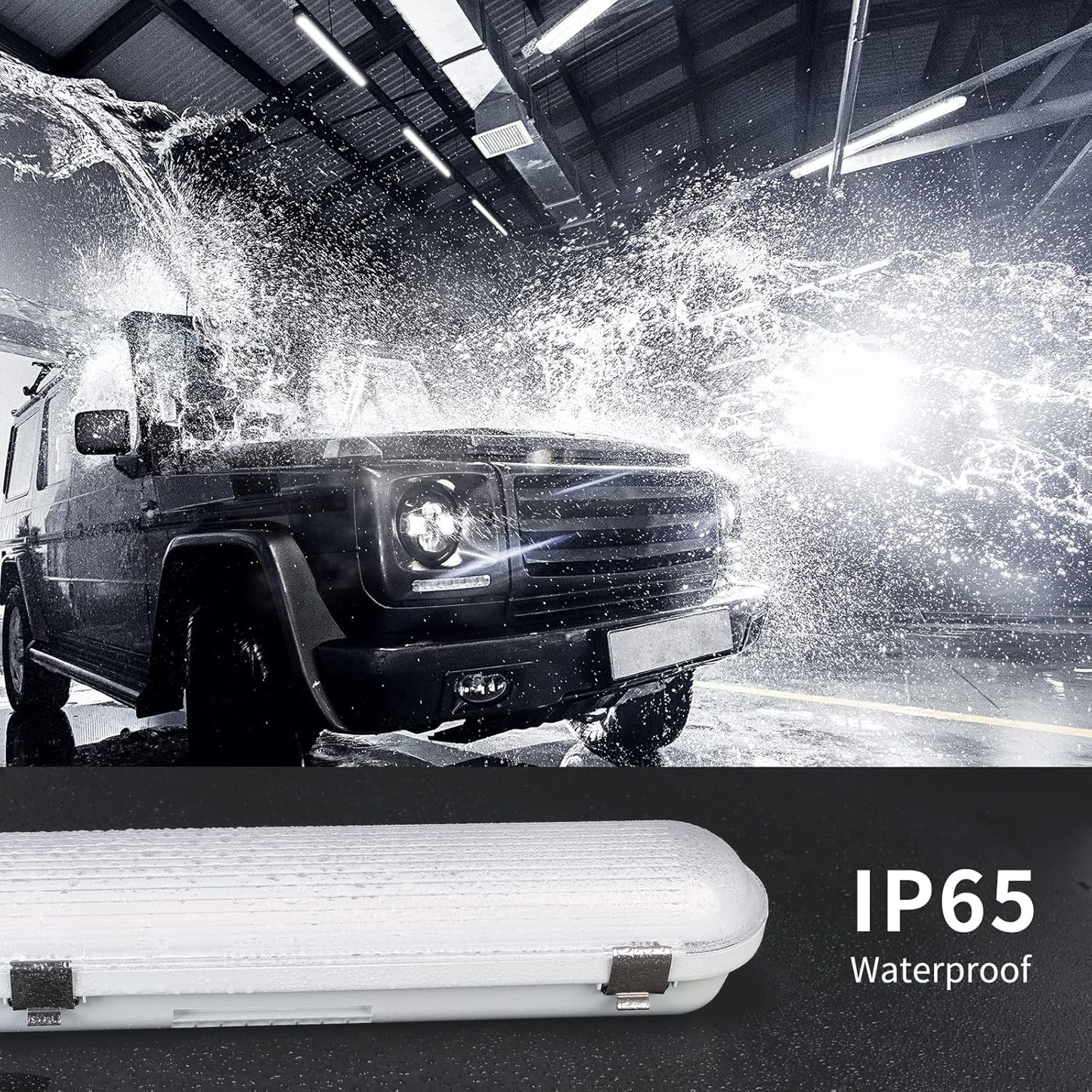 4x 120 cm LED Feuchtraumleuchten, 36W, 5400lm, 4000K Neutralweiß, IP65, Wasserfest für Keller, Werkstatt, Garage, Innen- & Außenbereich