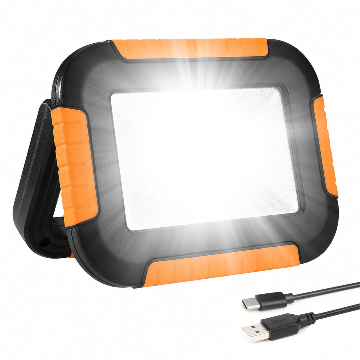LE Campinglampe Wiederaufladbare Arbeitsleuchte Dimmbar 1000lm, Orange | 10W superhell Baustrahler mit 4400mAh Powerbank, Dimmbar, mit 3 Lichtmodi, für Stromausfällen, Zelt, Camping, Notfall [Energieklasse A]