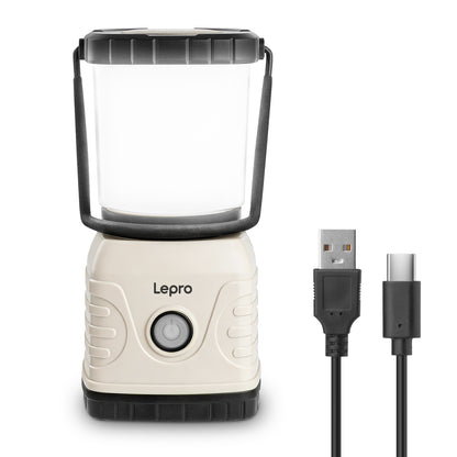 Lepro LED Camping Lampe USB wiederaufladbar, 4 Modi, 1300 Lumen, Weiß | Campinglampe mit 3600 mAh Powerbank IPX4,USB-Kabel im Lieferumfang enthalten,für Hurrikan-Notfälle,Wandern,Zuhause und mehr [Energieklasse A]