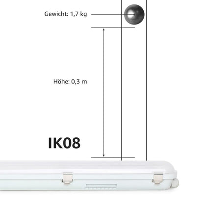 4x LED Feuchtraumleuchte 150cm, 48W 7,200lm Superhell LED Wannenleuchten, LED Feuchtraum Leuchte Neutralweiß 4000K IP65 , Wasserfest Kellerleuchte im Reihenschaltung, Werkstattleuchte, Garage